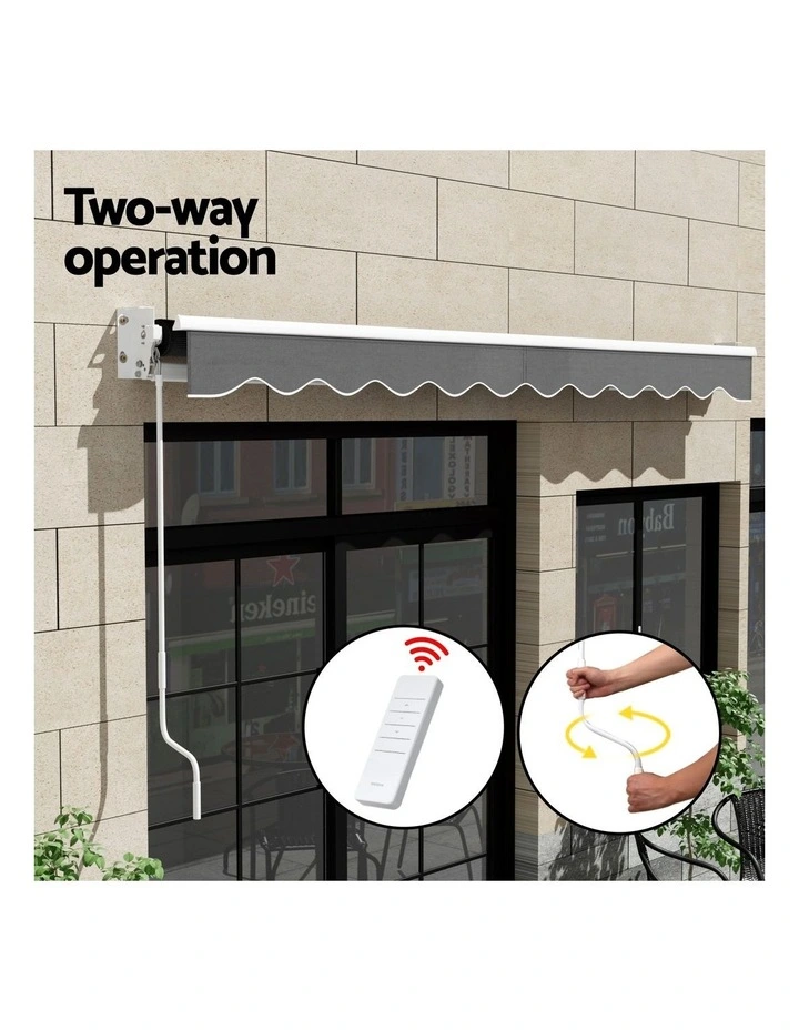Folding Arm Awning Motorised Sunshade 4Mx3M in Grey image 7