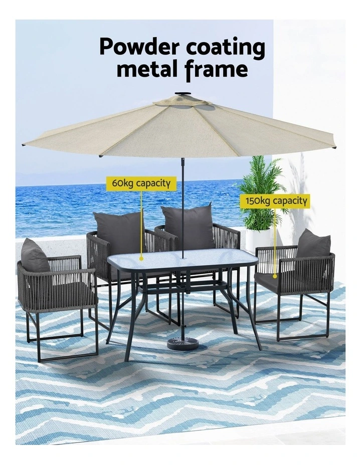 Outdoor Dining Set 5 Pieces in Black image 5
