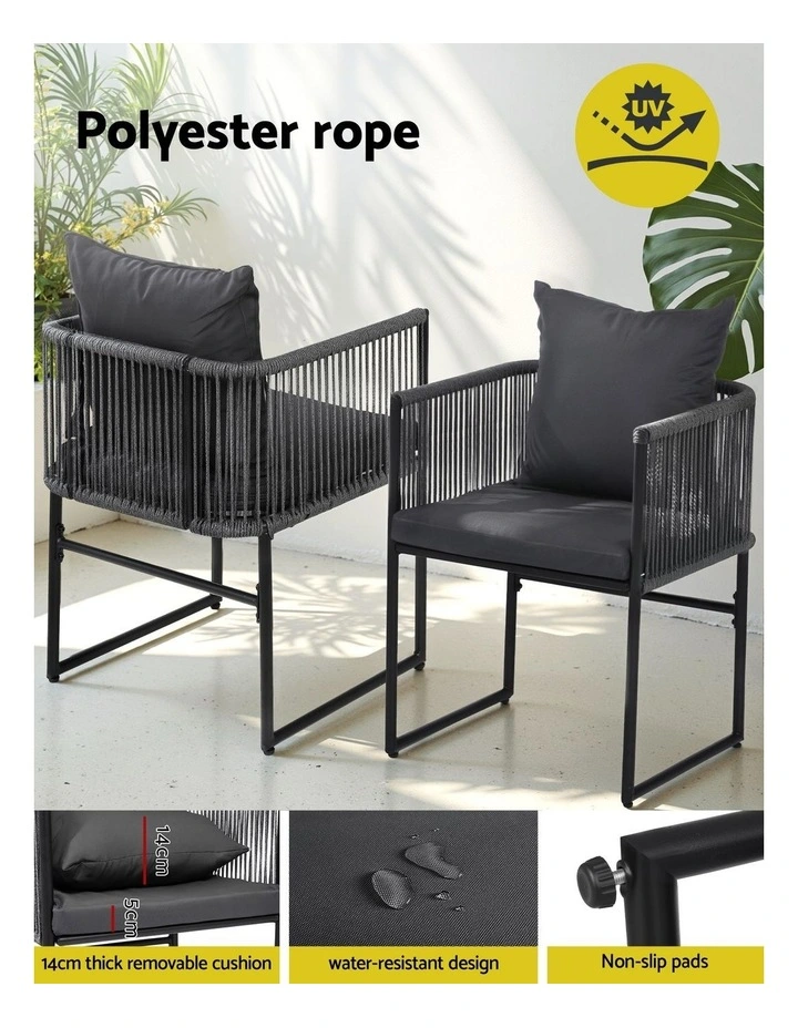 Outdoor Dining Set 5 Pieces in Black image 6