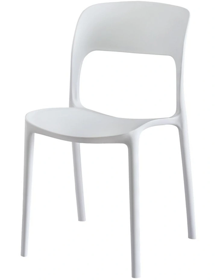 Stackable Pp Patio Outdoor Dining Chair Garden Furniture 4Pieces in White image 2