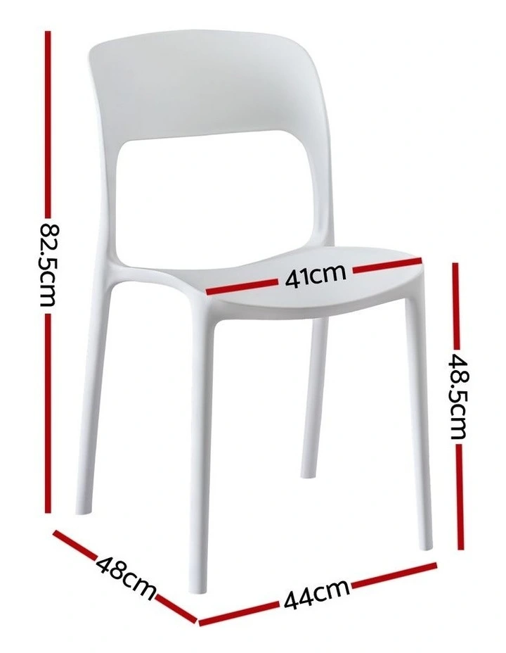 Stackable Pp Patio Outdoor Dining Chair Garden Furniture 4Pieces in White image 4
