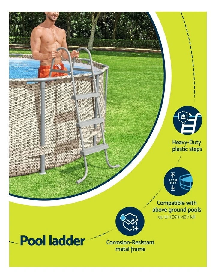 Metal Frame For Above-Ground Pool Ladder 1.07m 42" in Grey image 6