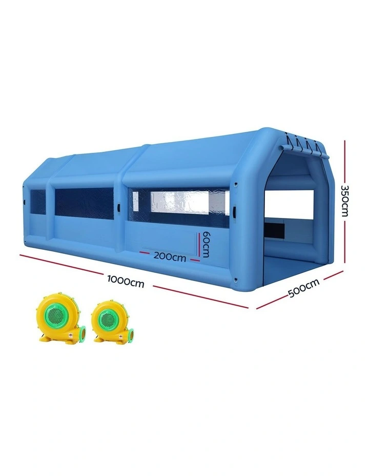 Inflatable Spray Booth Car Paint Tent 10x5x3.5m in Blue image 3