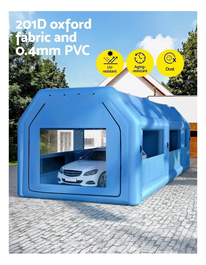 Inflatable Spray Booth Car Paint Tent 10x5x3.5m in Blue image 6