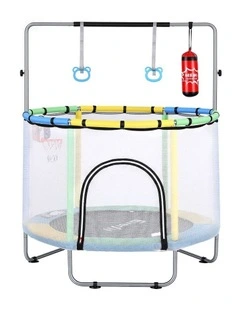 Rebounder With Basketball Set Sandbag Boxing Trampoline Game 55inch