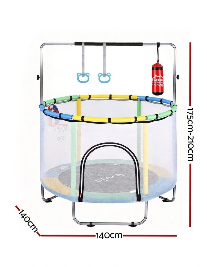 Rebounder With Basketball Set Sandbag Boxing Trampoline Game 55inch image 4