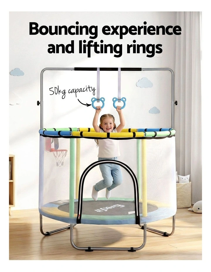Rebounder With Basketball Set Sandbag Boxing Trampoline Game 55inch image 5