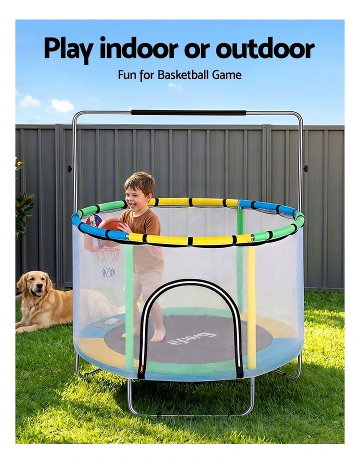 Rebounder With Basketball Set Sandbag Boxing Trampoline Game 55inch image 7