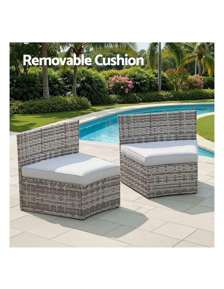 Outdoor Sofa Set 2 Pieces in Grey image 5