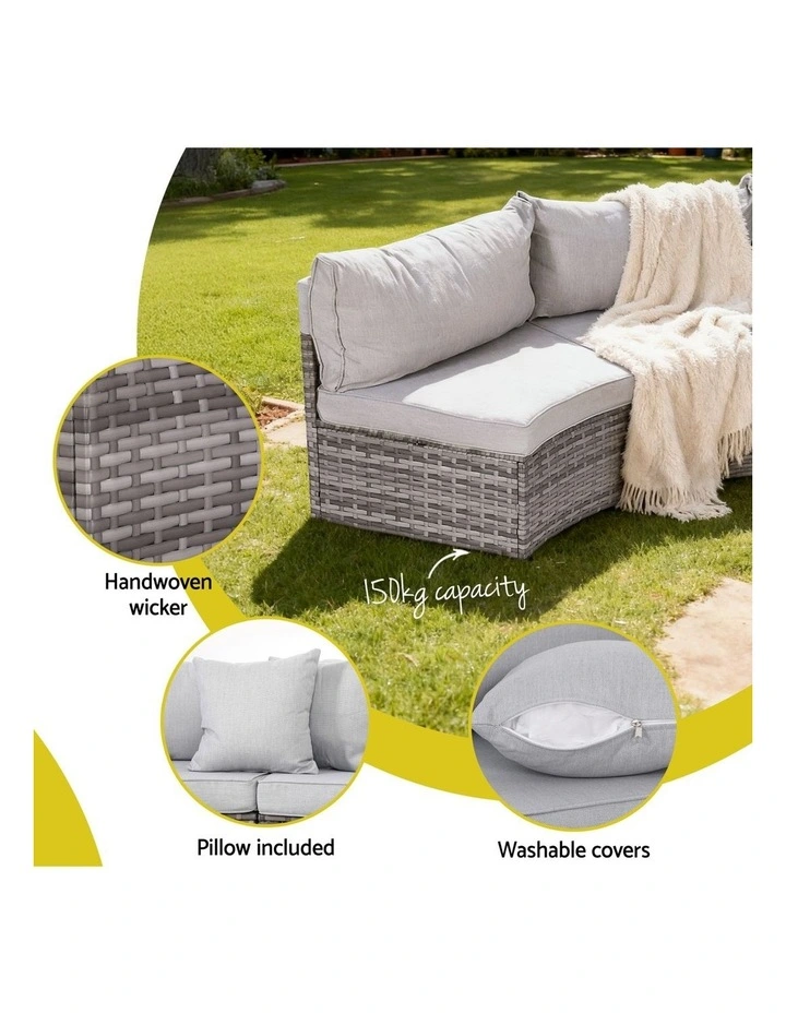 Outdoor Sofa Set 2 Pieces in Grey image 6