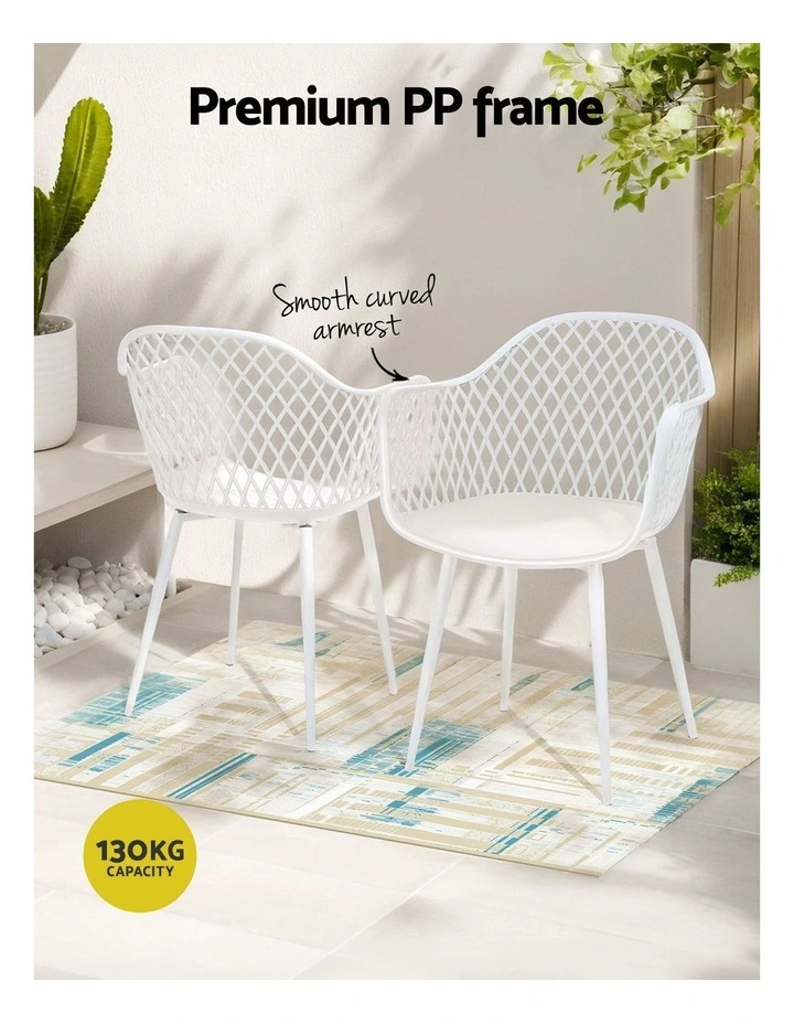 Outdoor Dining Set 5 Pieces in White image 6