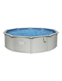 Swimming Pool Steel Frame Round Pool Set 457cm With Filter Ladder 17430L in Grey