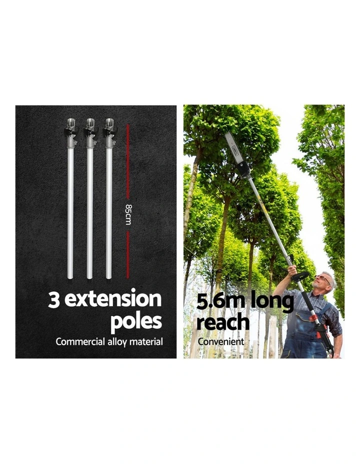 Petrol Pole Chainsaw Pruner Pro Arbor Tree Tool 62CC in Black image 7