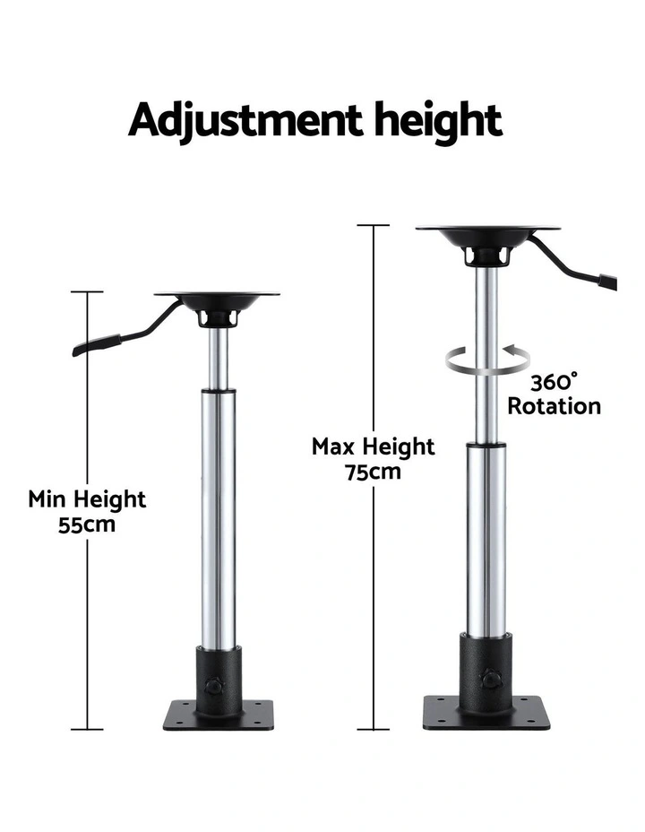 Boat Seat Pedestal Adjustable Gas Lift 360 Degrees Swivel 5575cm in Multi image 6