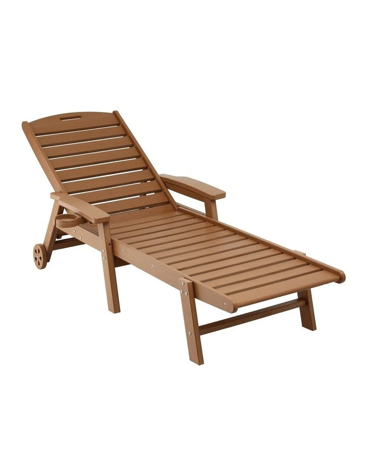 Sun Lounge Lounger Beach Chair in Brown image 2