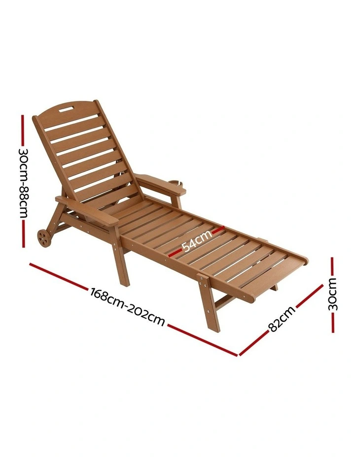 Sun Lounge Lounger Beach Chair in Brown image 4