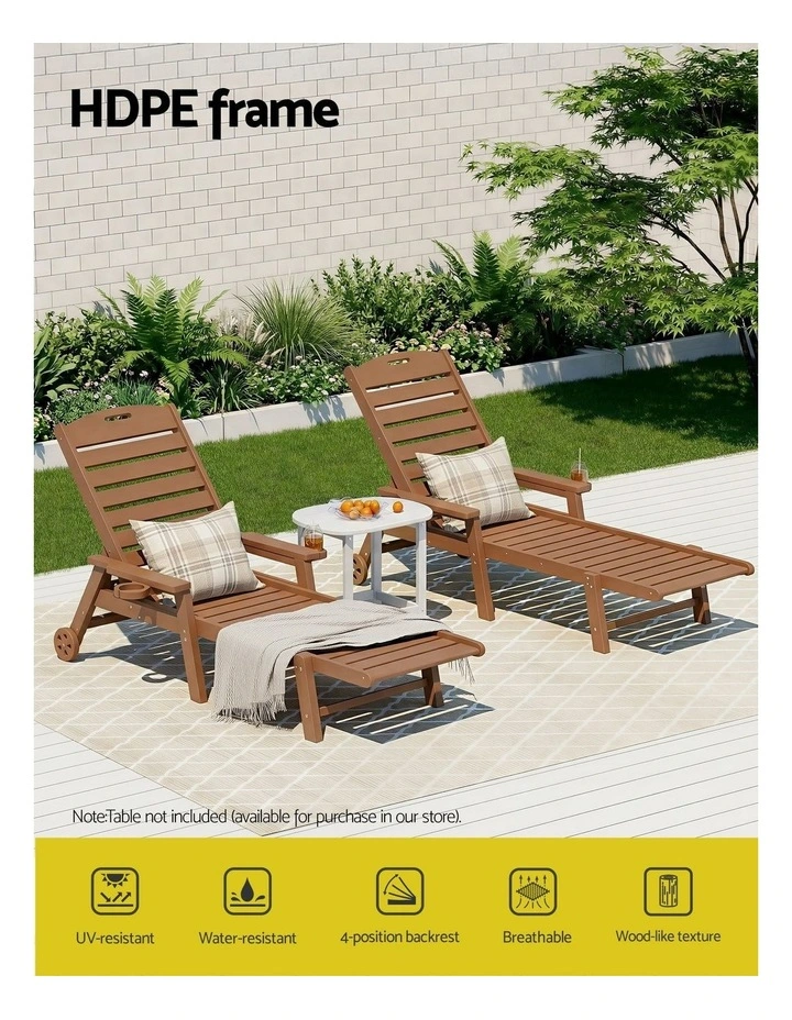 Sun Lounge Lounger Beach Chair in Brown image 5