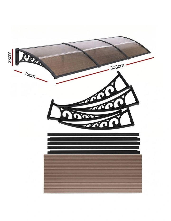 Window Door Awning 0.8mx3m in Brown image 4
