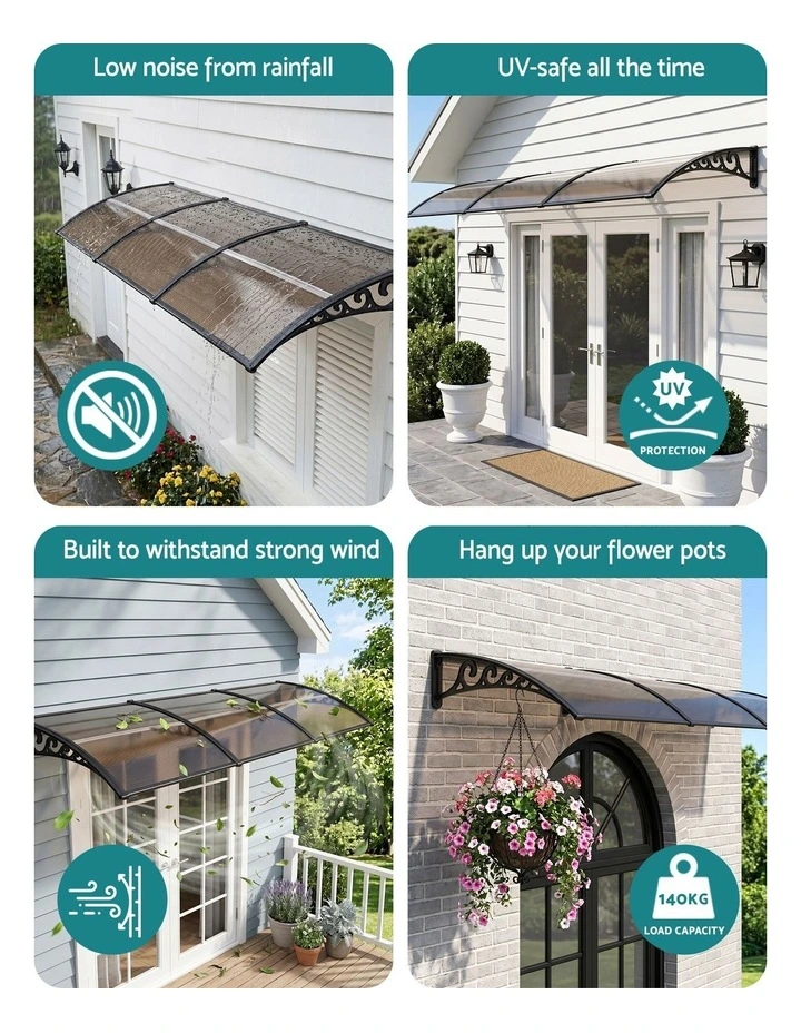 Window Door Awning 0.8mx3m in Brown image 7