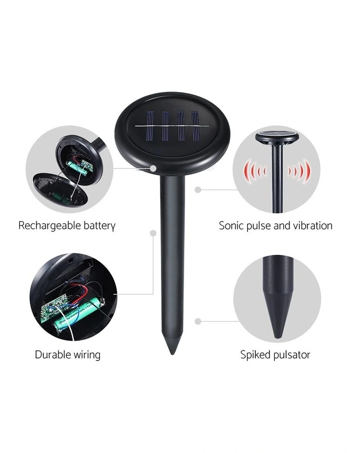 Ultrasonic Solar Powered Snake Repeller 6X in Black image 7