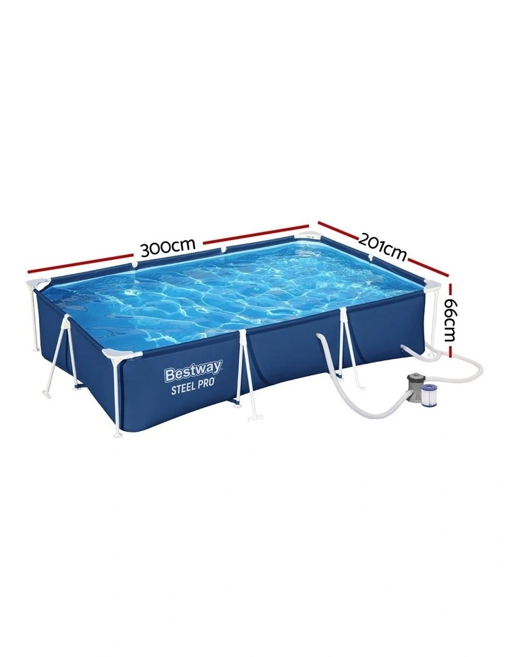 Above Ground Swimming Pool 300x201x66cm in Blue image 4