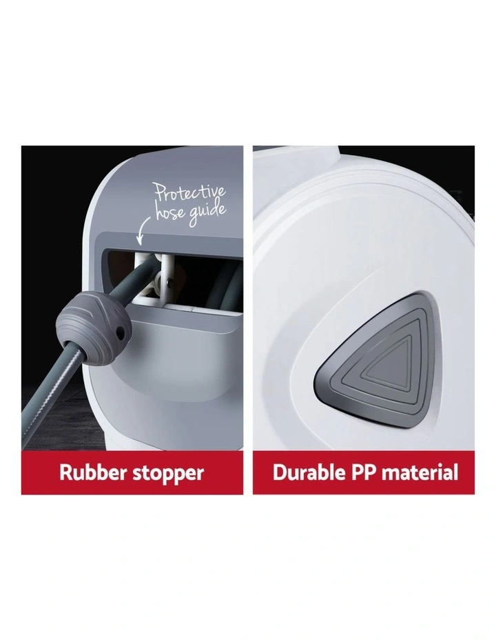Compressor Auto Rewind Retractable Wall Mounted Garage Air Hose Reel 20m in Grey image 5