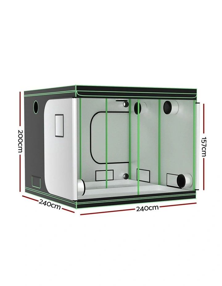 Hydroponics Indoor Grow Tent Kits 240x240x200cm in Black image 3
