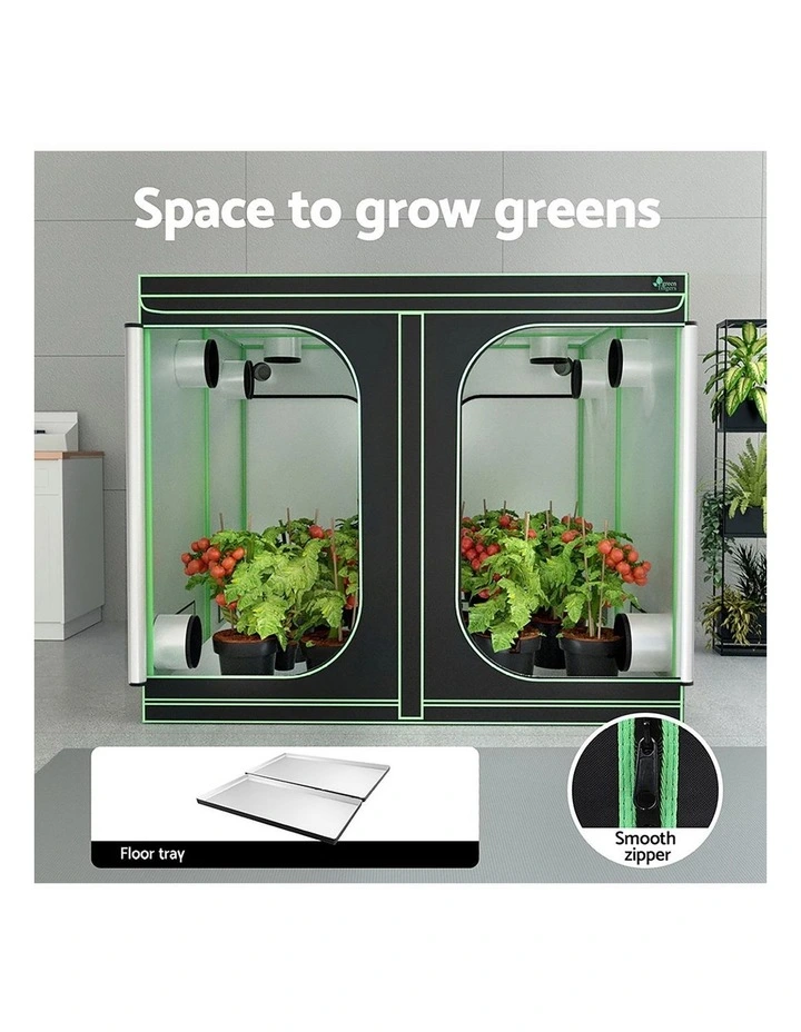 Hydroponics Indoor Grow Tent Kits 240x240x200cm in Black image 5