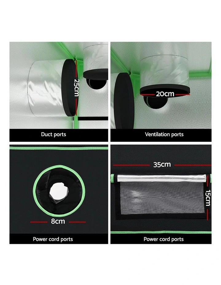 Hydroponics Indoor Grow Tent Kits 240x240x200cm in Black image 7