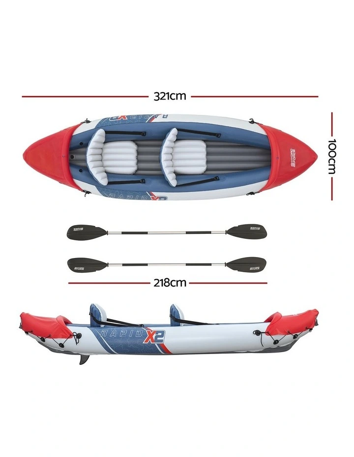 Kayak 2-person Hydro-force Inflatable Boats 3.21m x 88cm in Multi image 3