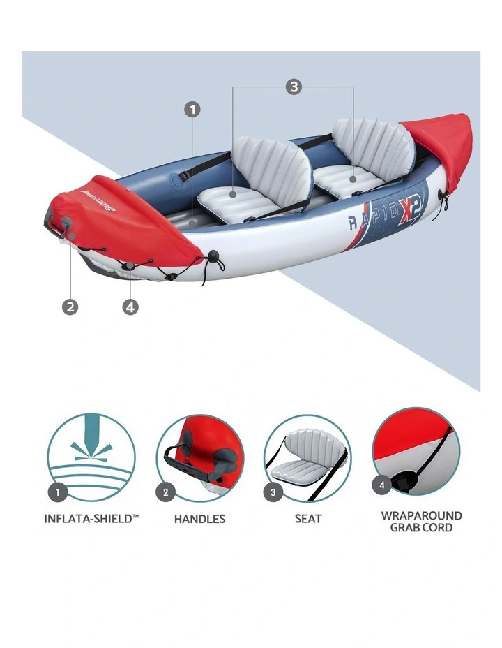 Kayak 2-person Hydro-force Inflatable Boats 3.21m x 88cm in Multi image 5