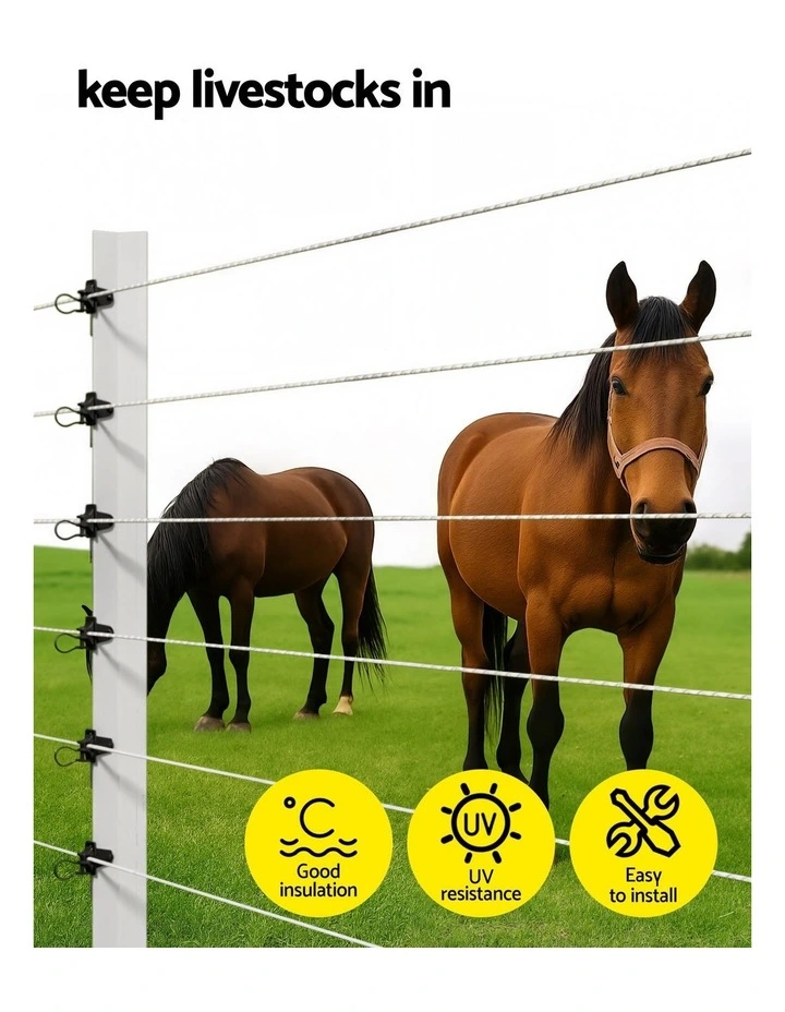 Electric Fence Insulators Pinlock 200 Pieces in Black image 5