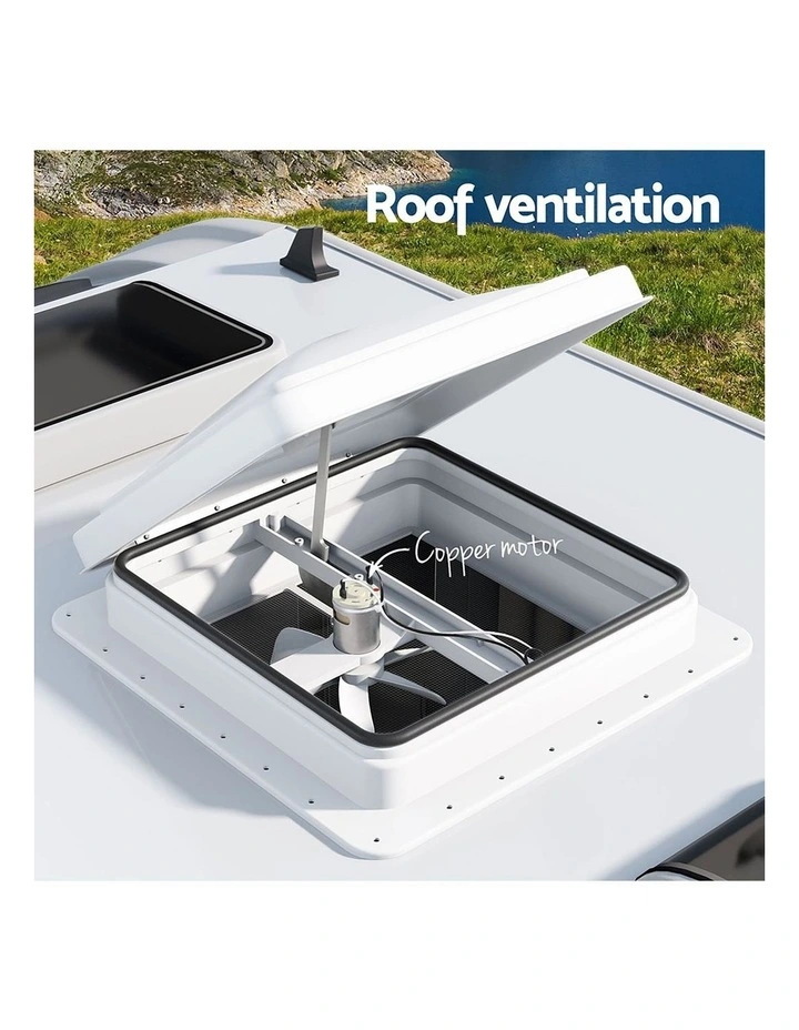 Motorhome Camper Caravan Roof Vent Fan Air Exhaust Hatch 12V RV in White image 5