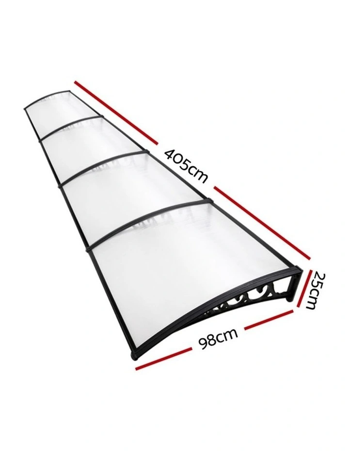 Window Door Awning 1mx4m in Transparent image 2