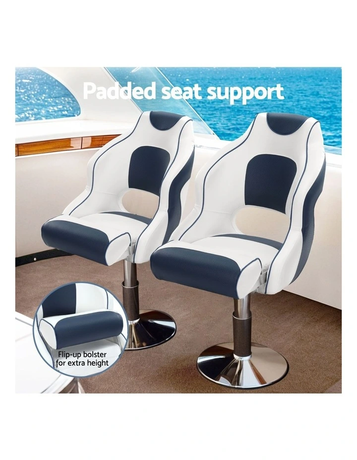 Padding Flip Up Bolster Swivel Captain Bucket Boat Seats 15cm in Blue image 5