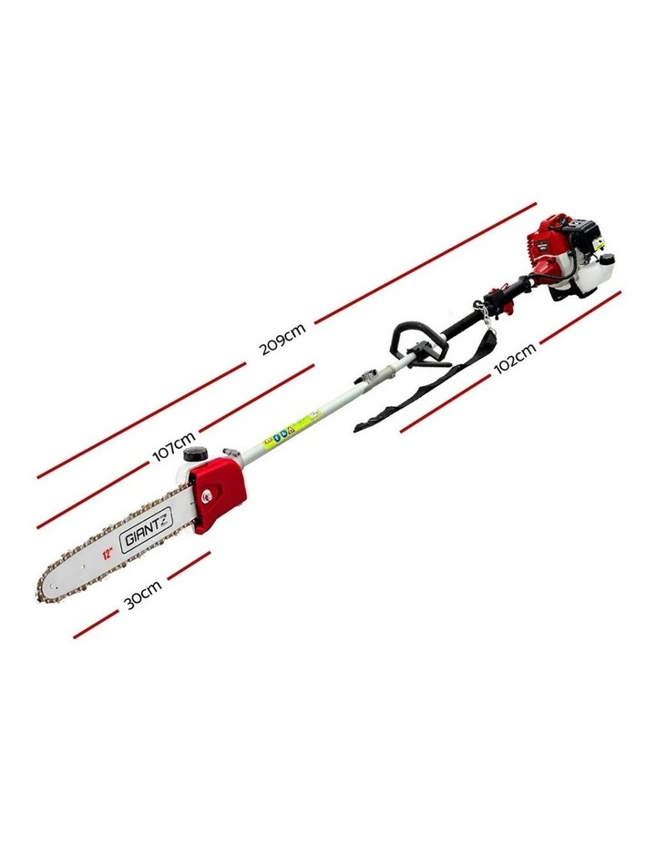7 In 1 Petrol Tree Pruner Long Reach Pole Chainsaw 12 Inch Bar in Multi image 4
