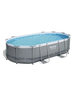 Steel Frame Swimming Pool Set 488x305x107cm in Grey