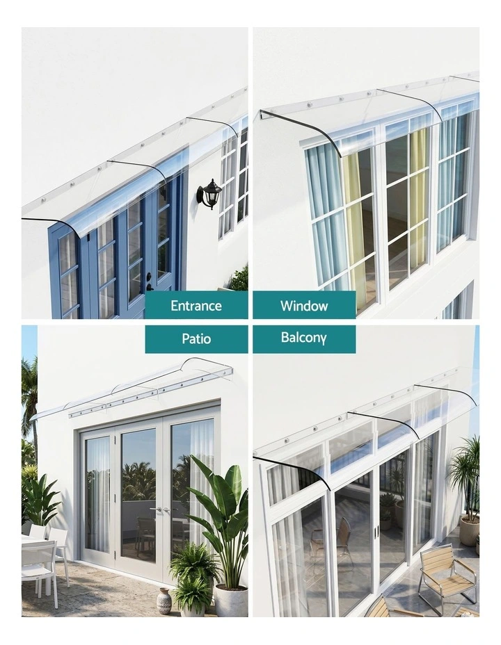 Window Door Awning 0.4mx3m in Transparent image 5