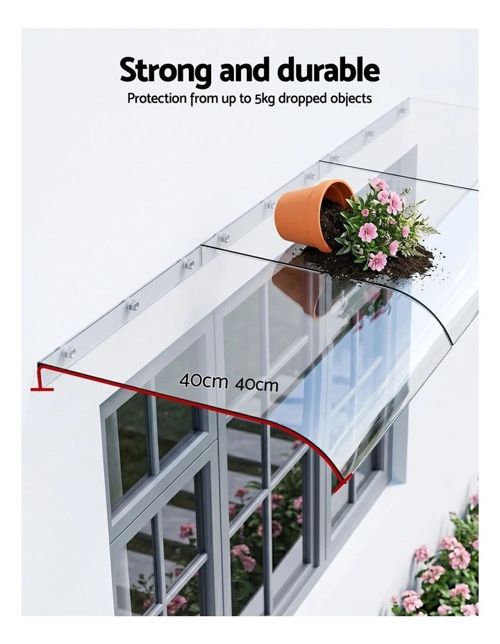 Window Door Awning 0.4mx3m in Transparent image 6