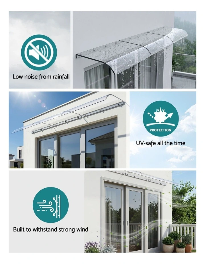 Window Door Awning 0.4mx3m in Transparent image 7