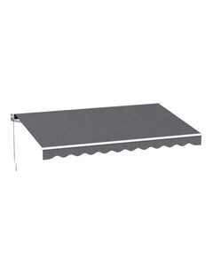 Retractable Folding Arm Awning Manual Sunshade 4mx2.5m in Grey