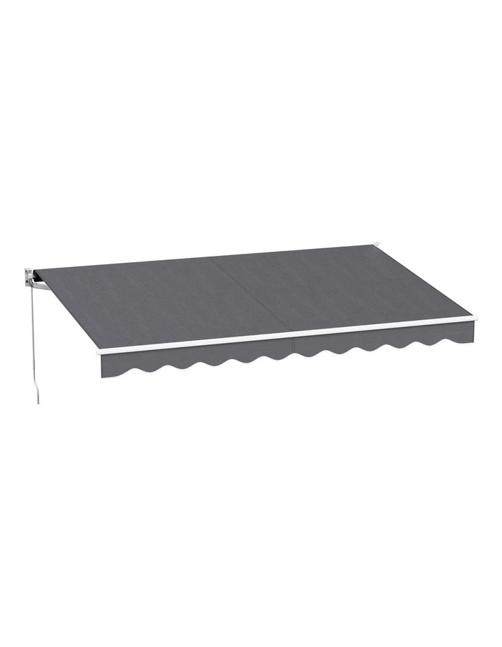 Retractable Folding Arm Awning Manual Sunshade 4mx2.5m in Grey image 1