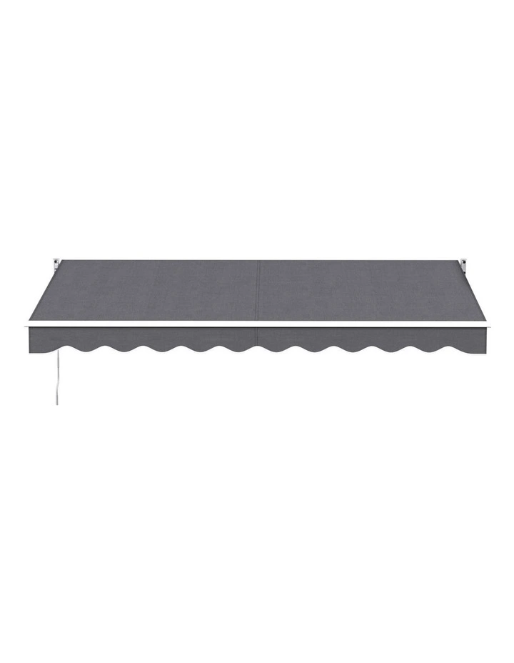 Retractable Folding Arm Awning Manual Sunshade 4mx2.5m in Grey image 2