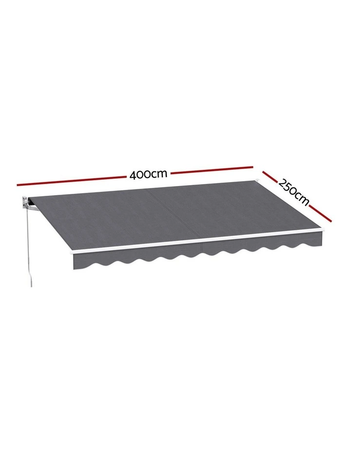 Retractable Folding Arm Awning Manual Sunshade 4mx2.5m in Grey image 4