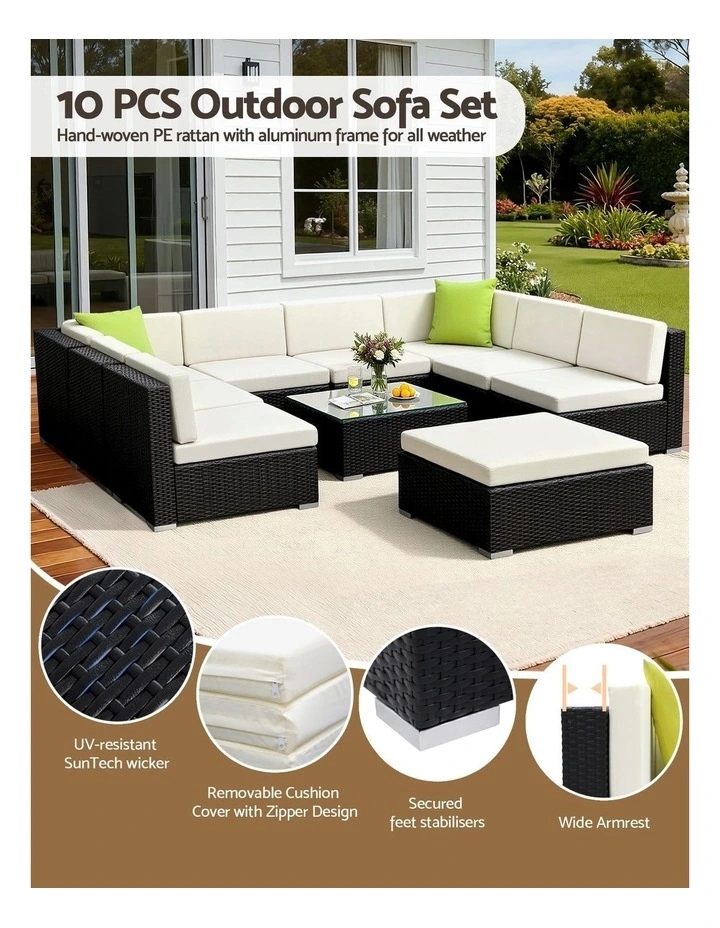 Outdoor Sofa Set 10-Piece in Multi image 5