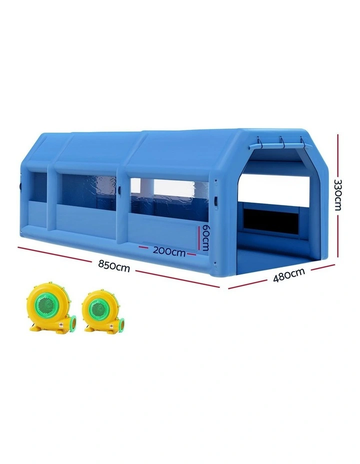 Spray Booth Car Paint Inflatable Tent 8.5x4.8m in Blue image 3
