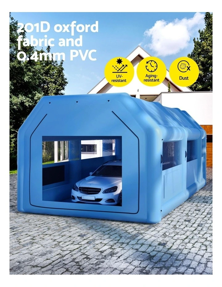 Spray Booth Car Paint Inflatable Tent 8.5x4.8m in Blue image 6