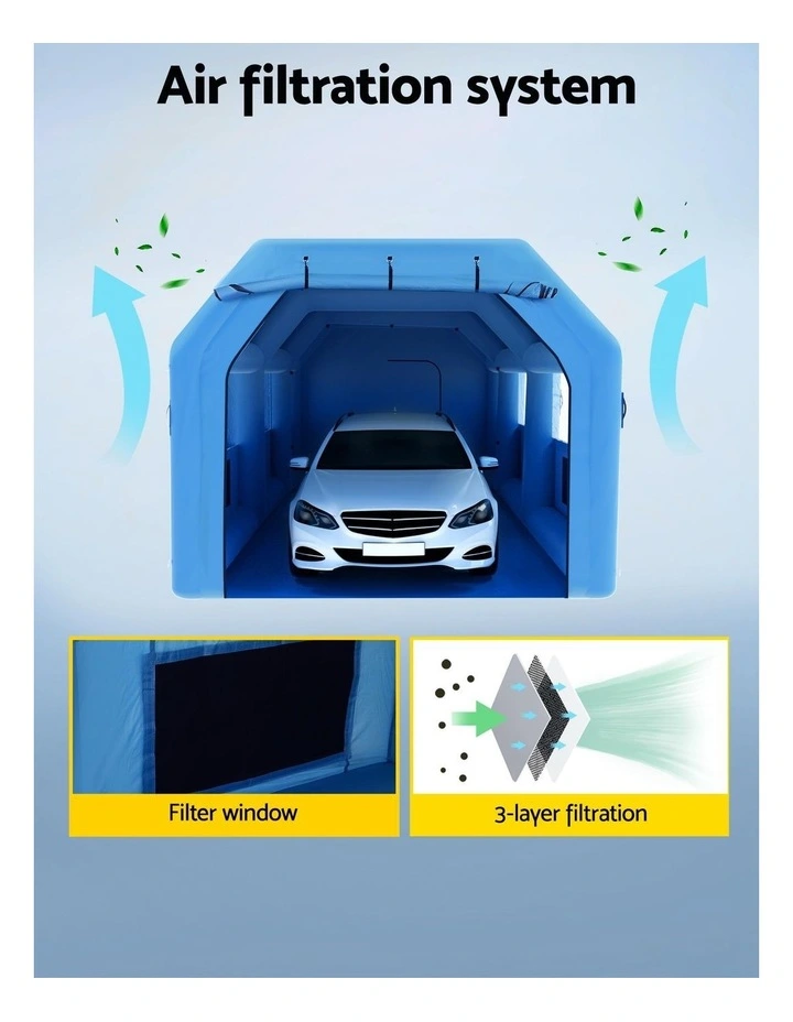 Spray Booth Car Paint Inflatable Tent 8.5x4.8m in Blue image 7
