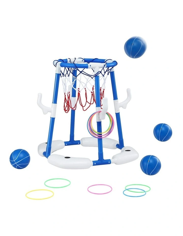 Hoop with 4 Balls Ring Toss Sports Pool Basketball Toys image 1
