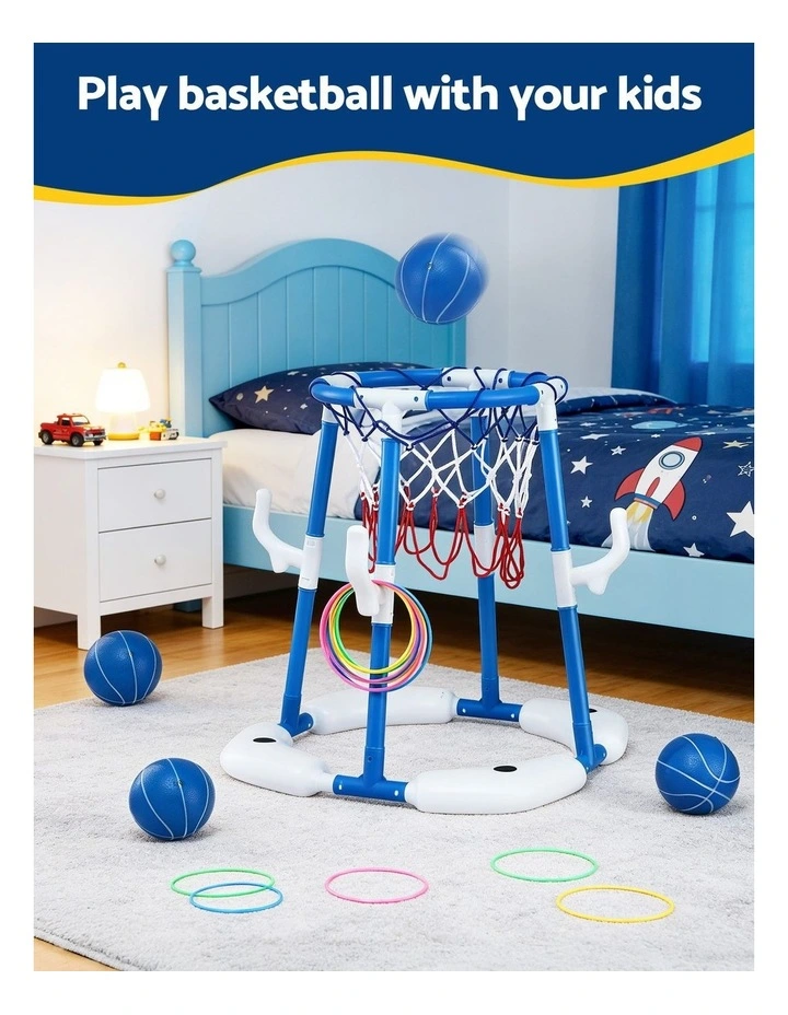 Hoop with 4 Balls Ring Toss Sports Pool Basketball Toys image 5